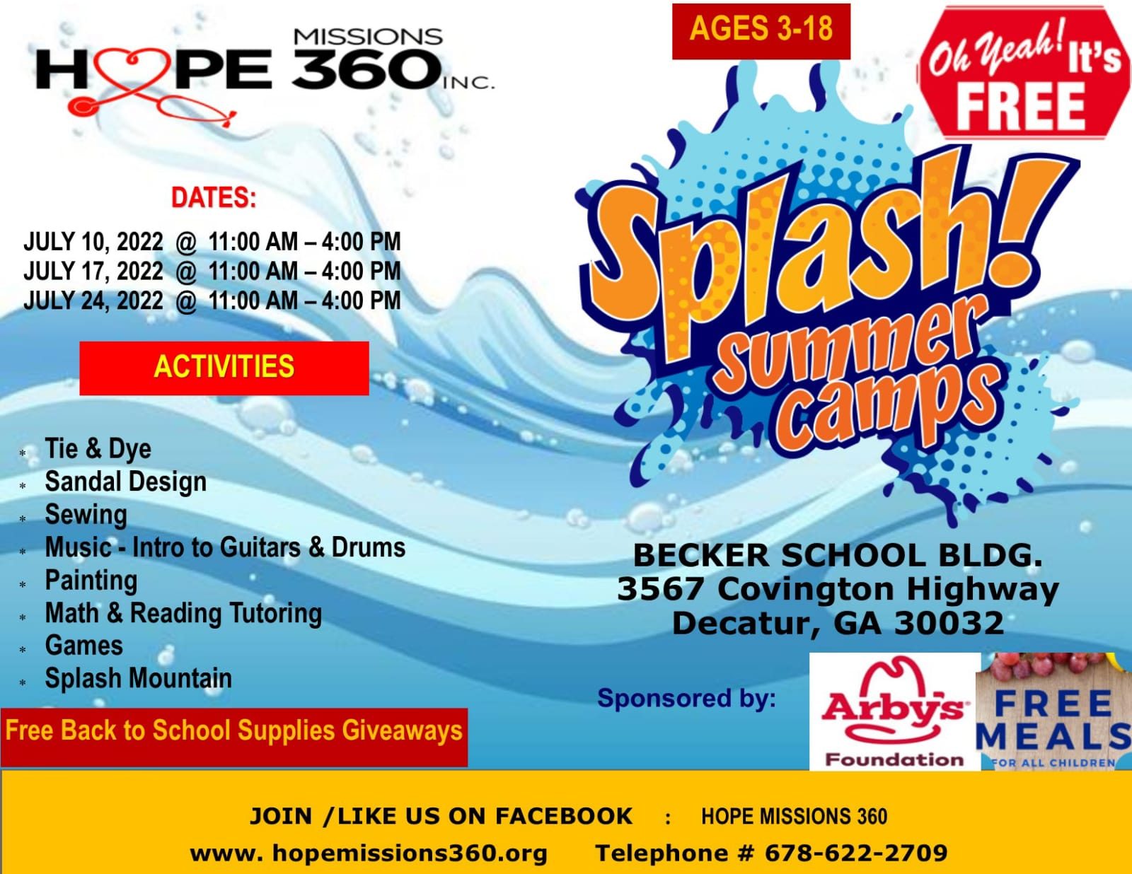 Splash! Summer Camps Atlanta Belvedere SDA Church Decatur GA